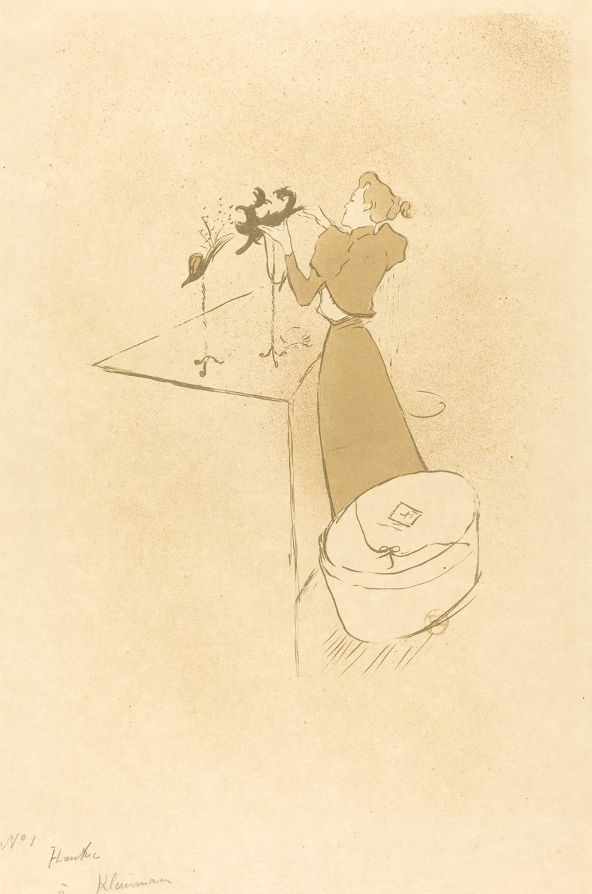 The Milliner (The Milliner - Renée Vert) af Henri de Toulouse Lautrec