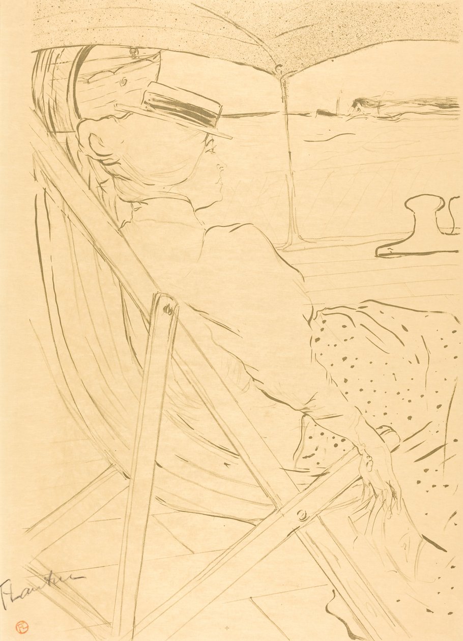 Passageren fra kahyt 54 - Sejler i en yacht La passagère du 54 - Promenade..., 1896. af Henri de Toulouse Lautrec