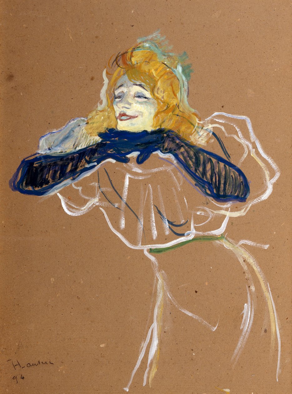 Sangerinden Yvette Guilbert, 1894. af Henri de Toulouse Lautrec