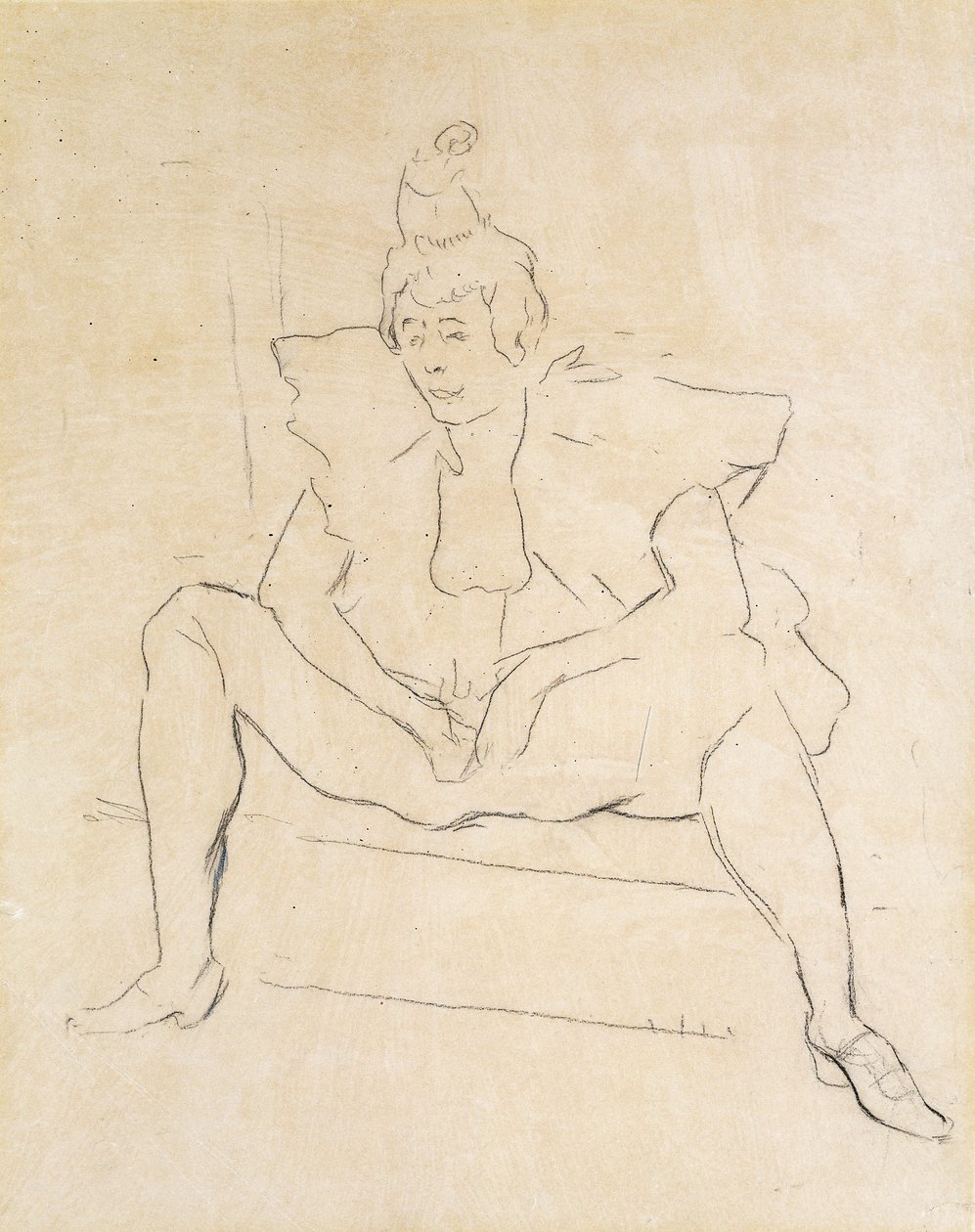 Den siddende klovn; La Clownesse Assise af Henri de Toulouse Lautrec