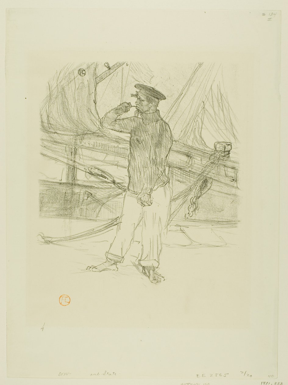 Den røgede sild, fra Melodier af Désiré Dihau af Henri de Toulouse Lautrec
