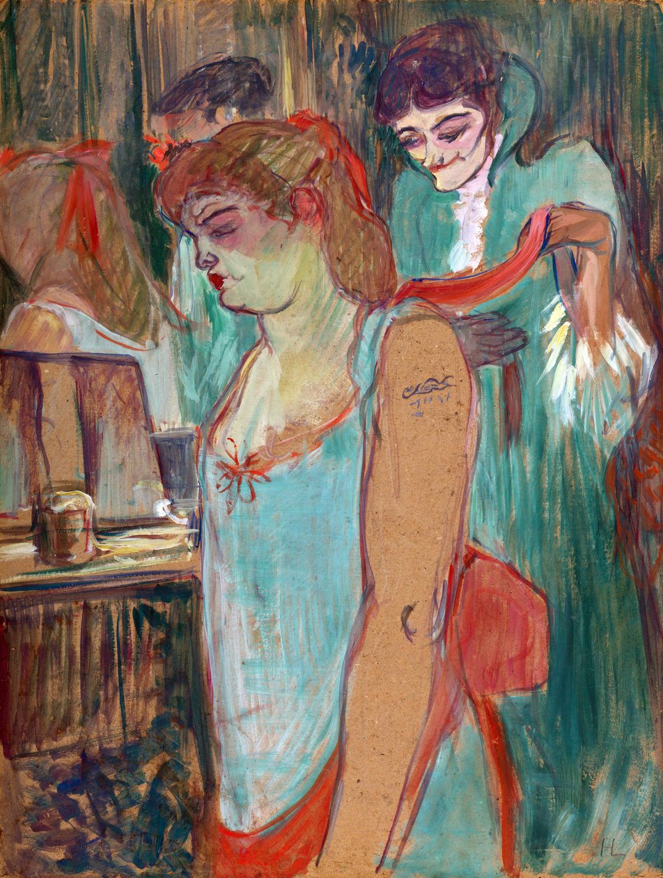 Den tatoverede kvinde eller toilettet - af Henri de Toulouse Lautrec (Toulouse-Lautrec)(1864-1901) af Henri de Toulouse Lautrec
