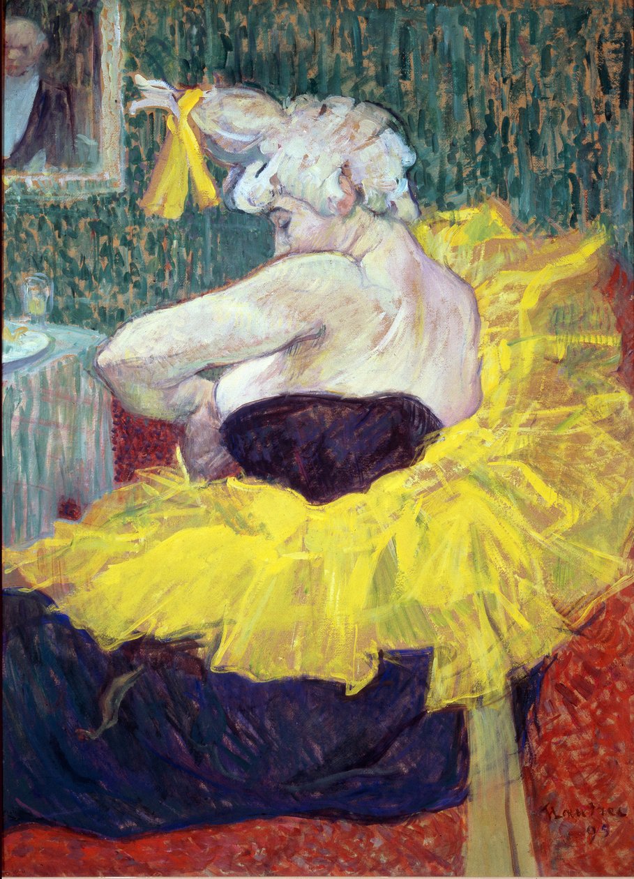 Klovnen Cha U Kao, kunstner ved Moulin Rouge - olie på pap af Henri de Toulouse Lautrec