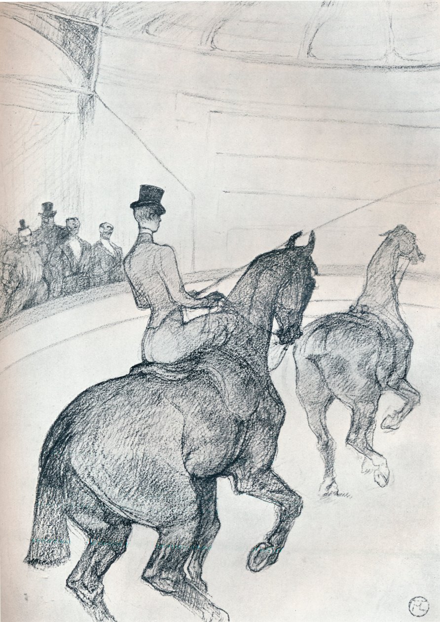 Trick-rider kørende tandem, c1899 1934 af Henri de Toulouse Lautrec