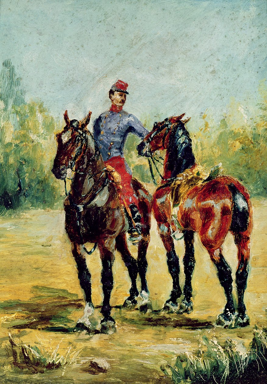 To Heste og en Brudgom, 1880 af Henri de Toulouse Lautrec