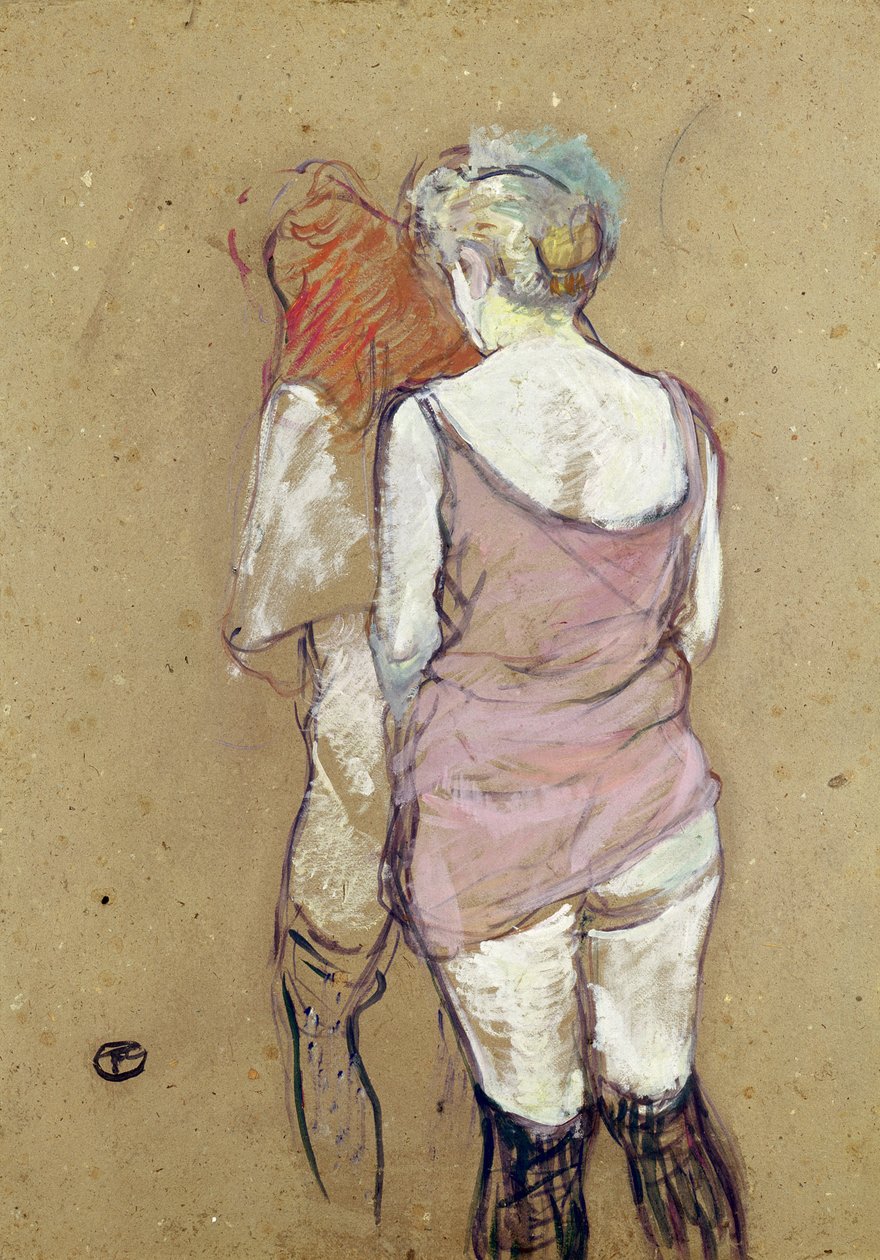 To halvnøgne kvinder i Maison de la Rue des Moulins af Henri de Toulouse Lautrec
