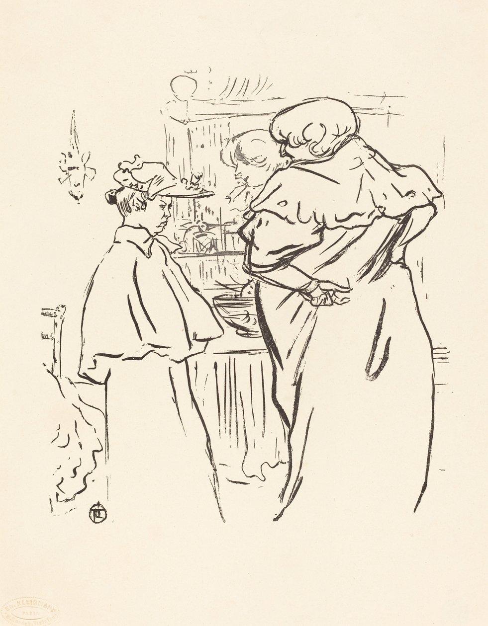 To kvinder foran et spejl. af Henri de Toulouse Lautrec