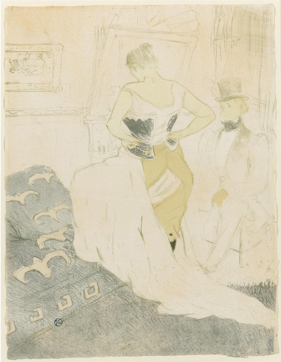 Kvinde justerer sit korset, 1896 af Henri de Toulouse Lautrec