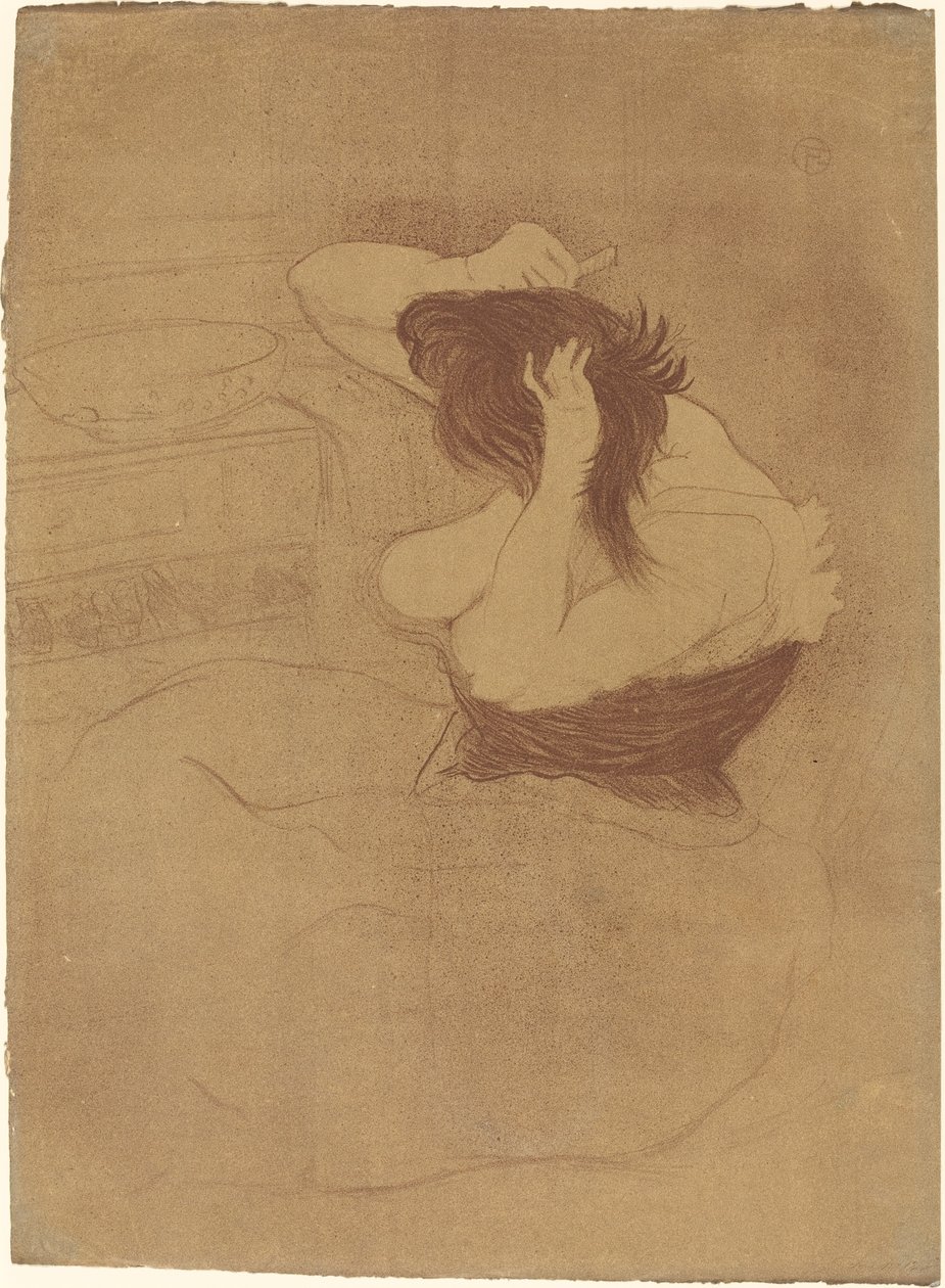 Kvinde, der reder sit hår af Henri de Toulouse Lautrec