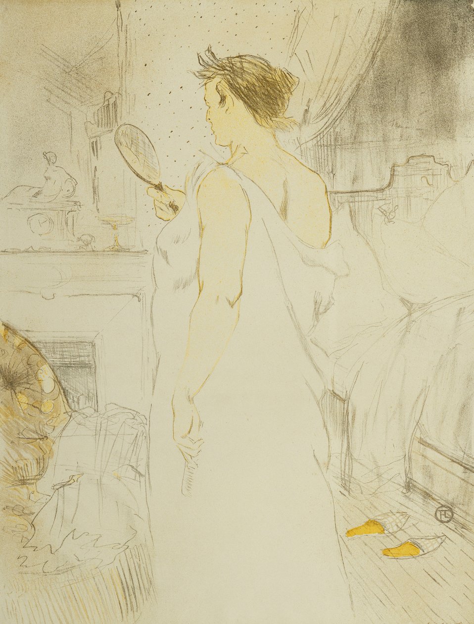 Woman Ice - Ice Hand; Ice Cream Woman - Håndis, tallerken VI fra Elles, 1896 af Henri de Toulouse Lautrec