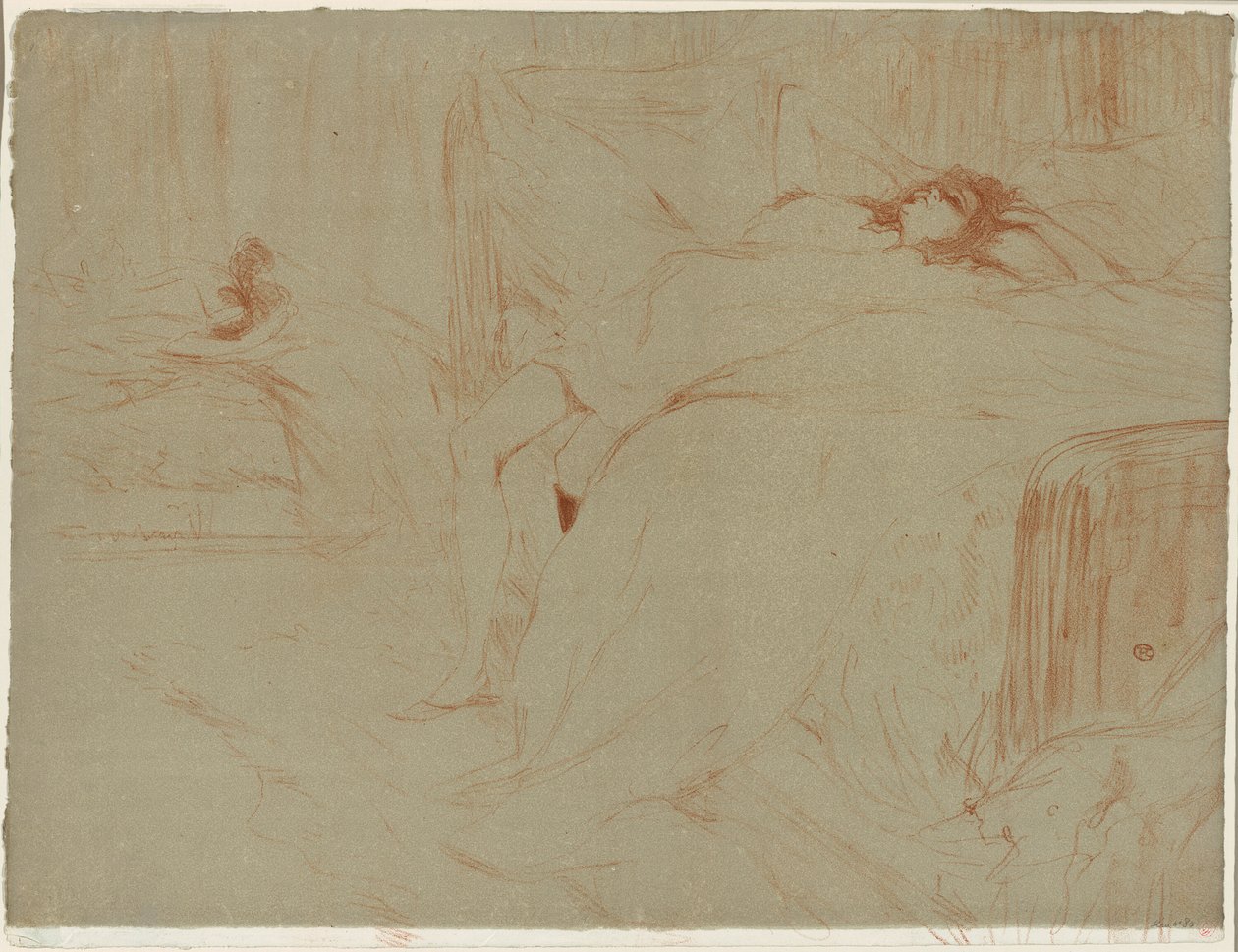 Kvinde liggende på ryggen, Lassitude, tallerken ti fra Elles af Henri de Toulouse Lautrec
