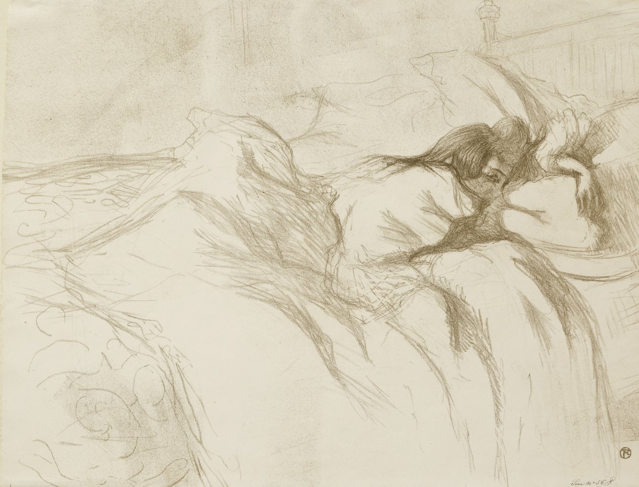 Kvinde tilbagelænet - Vågnende op, 1896 af Henri de Toulouse Lautrec