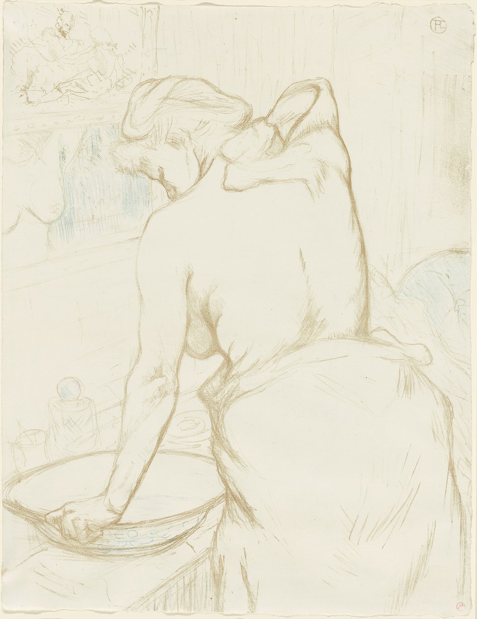 Woman Washing—The Toilet, tallerken fem fra Elles af Henri de Toulouse Lautrec