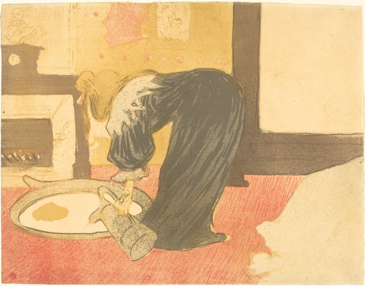 Kvinde ved badekarret Femme au tub, 1896. af Henri de Toulouse Lautrec