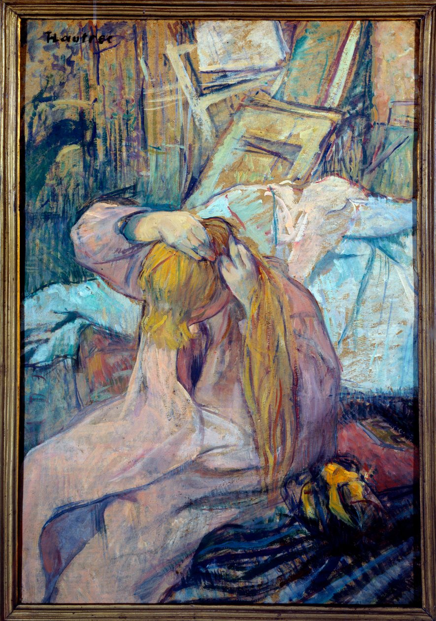 Kvinde klæder olie på pap af Henri de Toulouse Lautrec (1864-1901) 1891 søn. 0,3x0,44 m Paris, musee d
