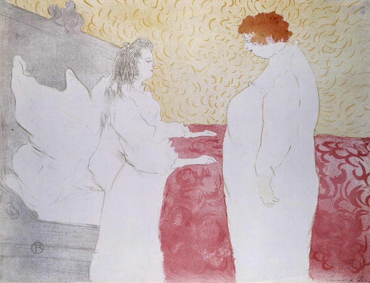 Kvinde i seng, Profil - den lille håndtag, fra Elles; Femme au Lit, Profil - au Petit Lever, fra Elles, 1896 af Henri de Toulouse Lautrec