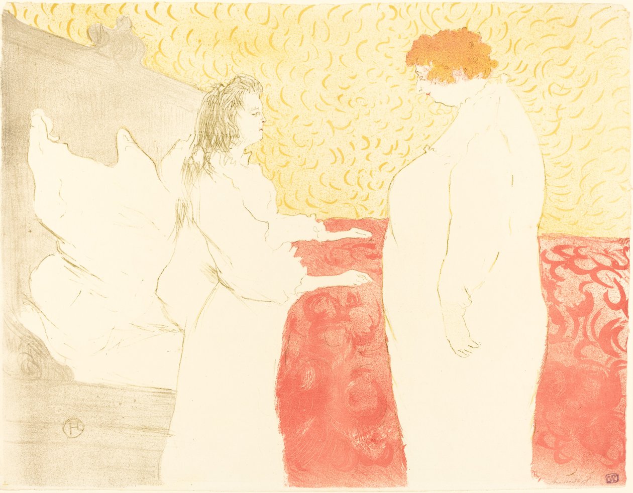 Kvinde i seng, Profil Femme au lit, profil, 1896. af Henri de Toulouse Lautrec