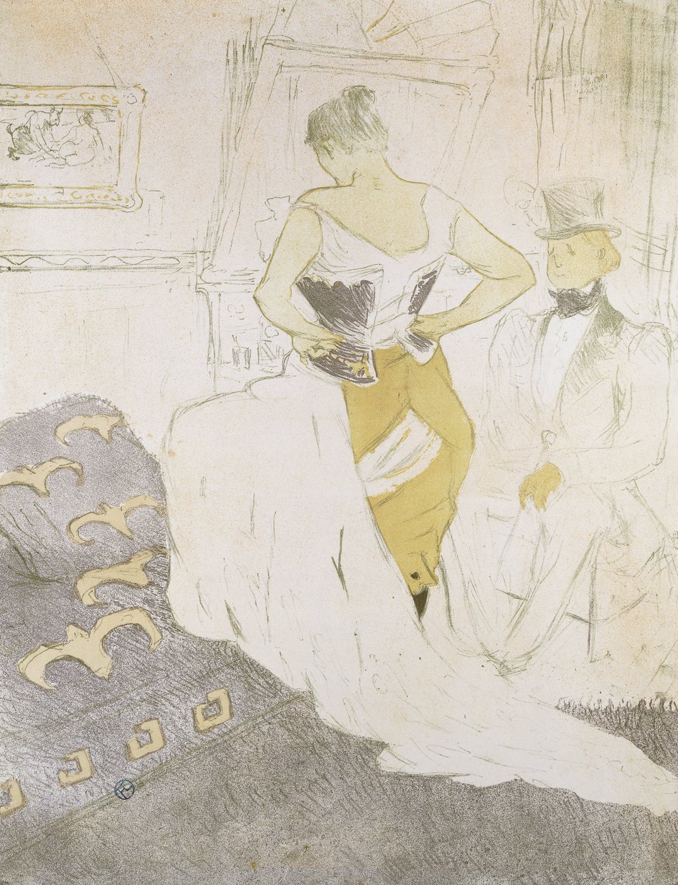 Kvinde i Korset, fra Elles; Femme en Corset, fra Elles, 1896 af Henri de Toulouse Lautrec