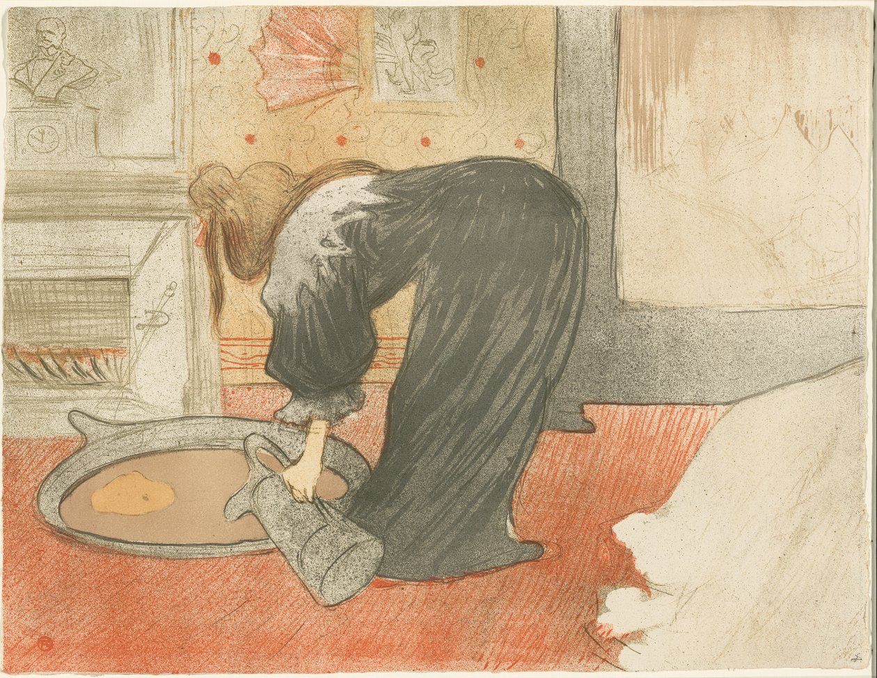 Kvinde med balje, tallerken fire fra Elles af Henri de Toulouse Lautrec