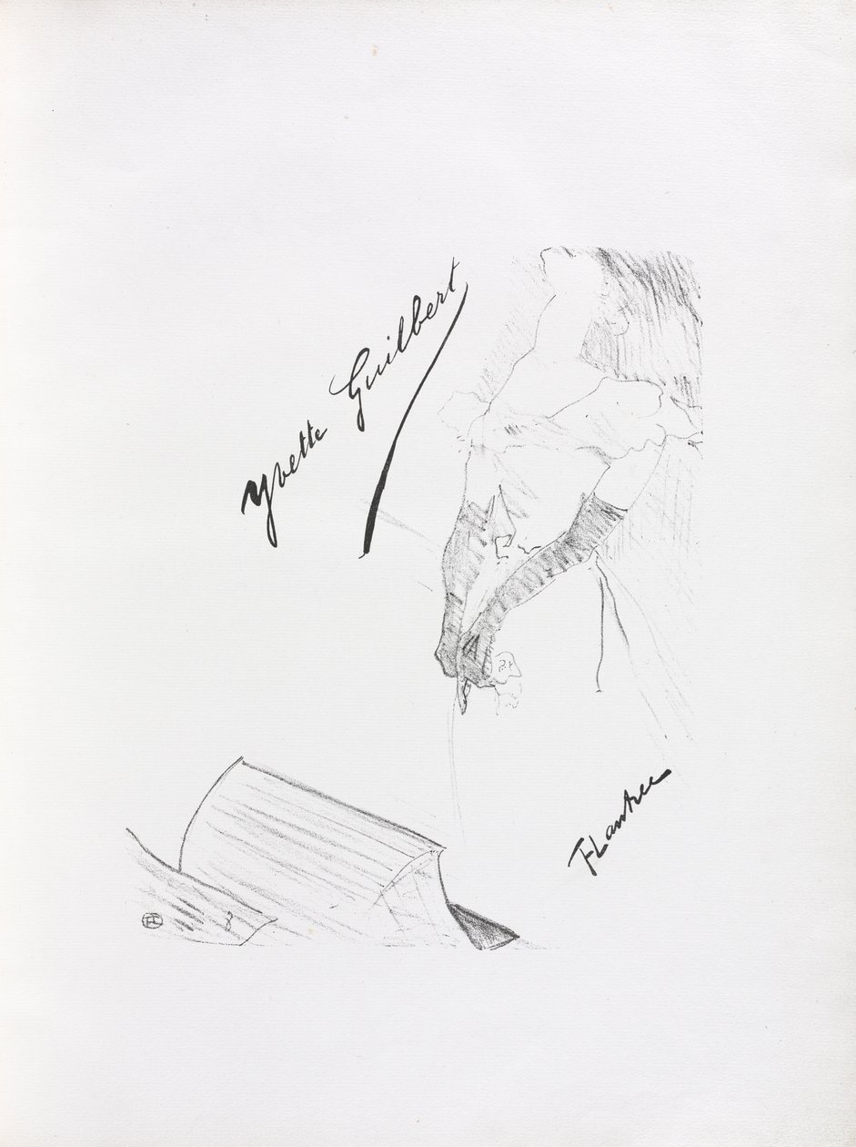 Yvette Guilbert-engelsk serie: Frontispice af Henri de Toulouse Lautrec
