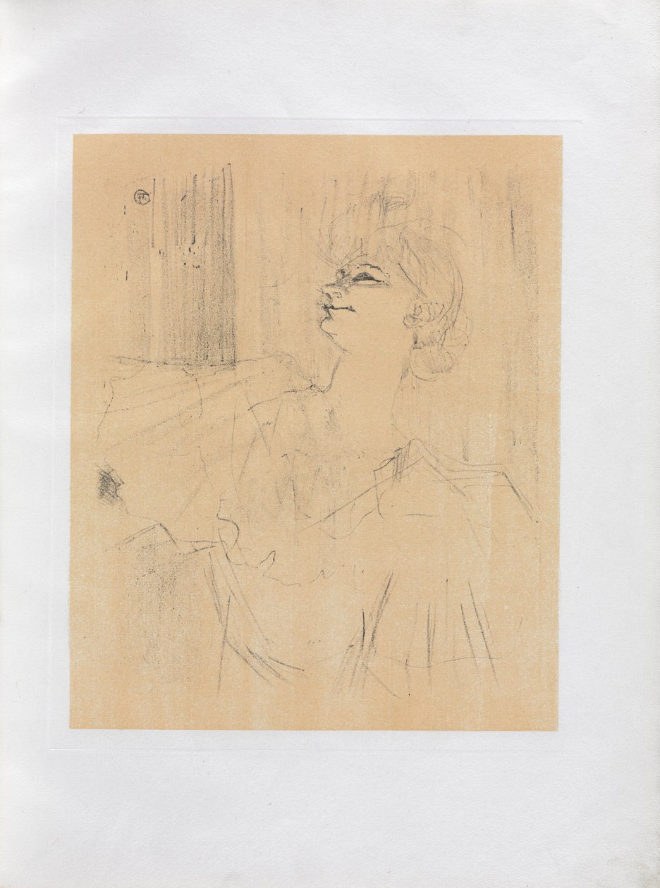 Yvette Guilbert-engelsk serie: Menilmontant de Bruant, 1898. af Henri de Toulouse Lautrec