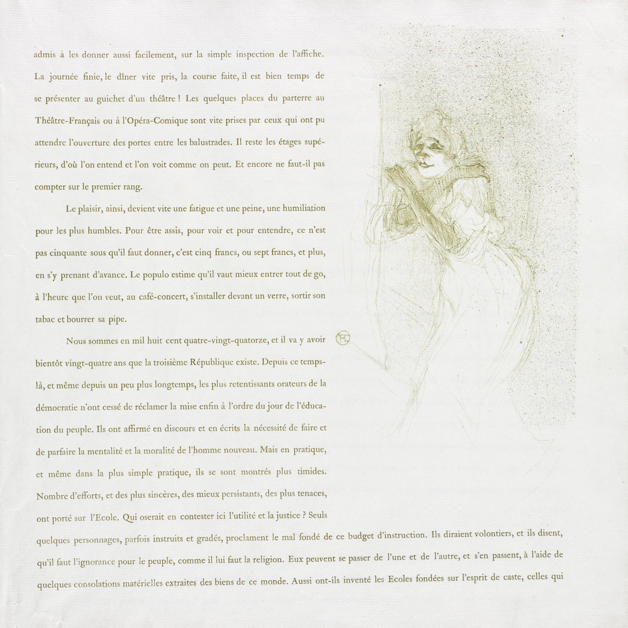 Yvette Guilbert-fransk serie: nr. 5, 1894. af Henri de Toulouse Lautrec
