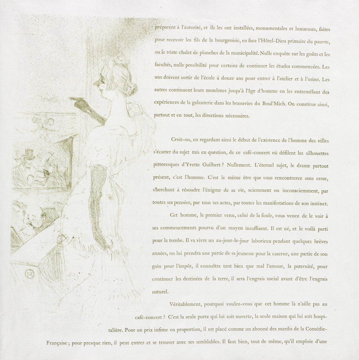 Yvette Guilbert-fransk serie: nr. 6, 1894. af Henri de Toulouse Lautrec