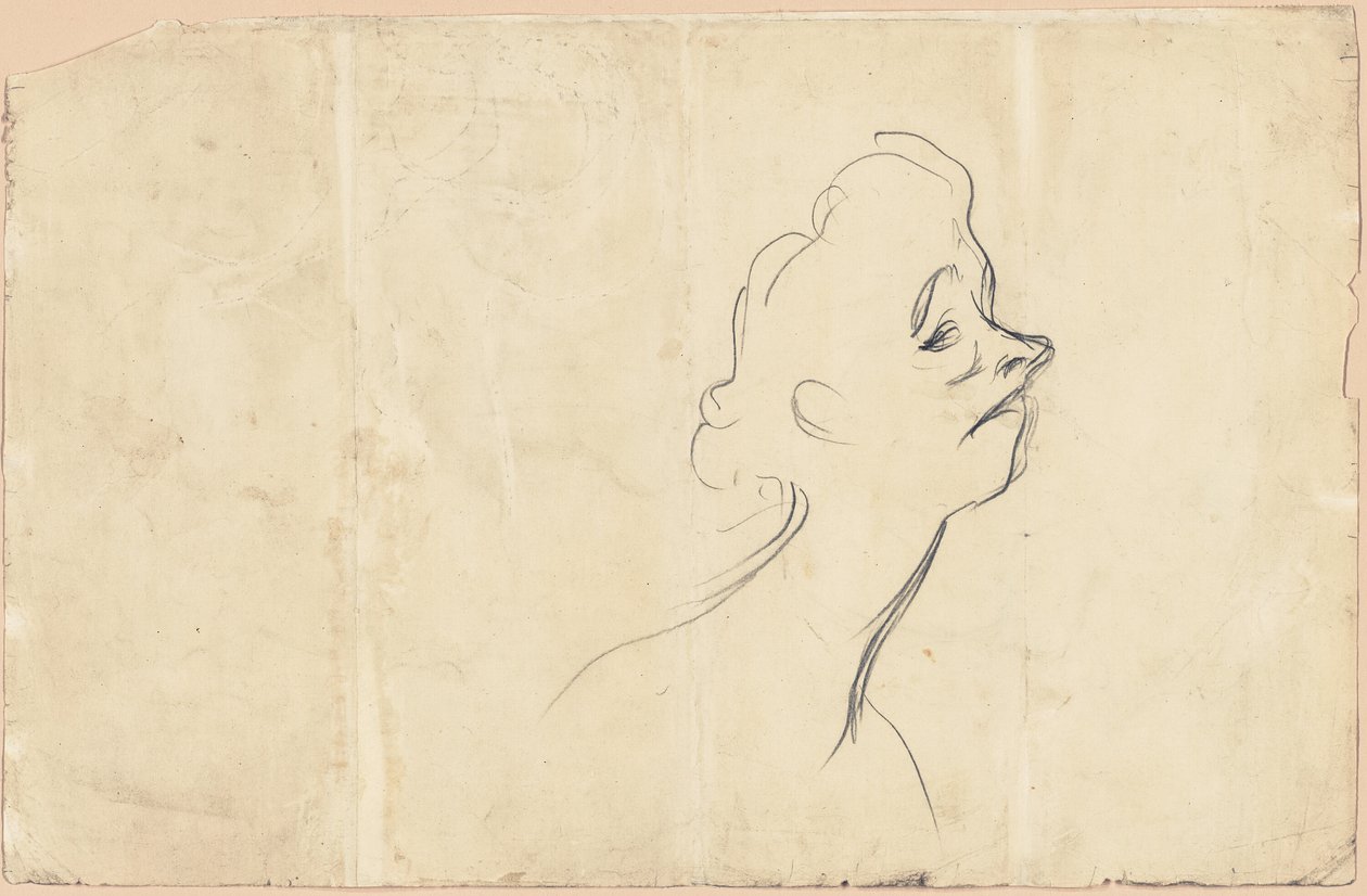 Yvette Guilbert (recto) Tre-kvarts undersøgelse af Yvette Guilbert (verso) af Henri de Toulouse Lautrec