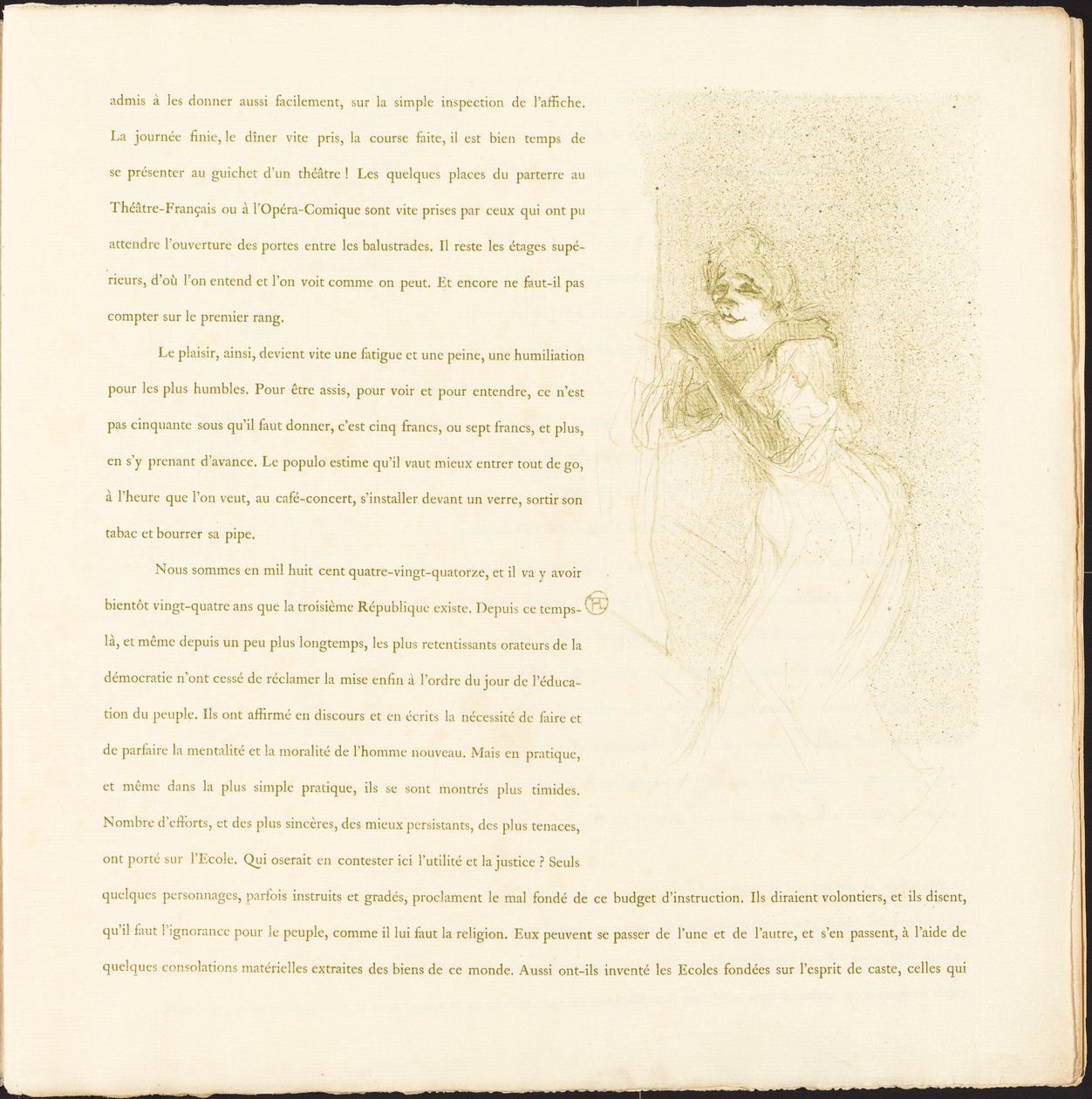 Yvette Guilbert af Henri de Toulouse Lautrec