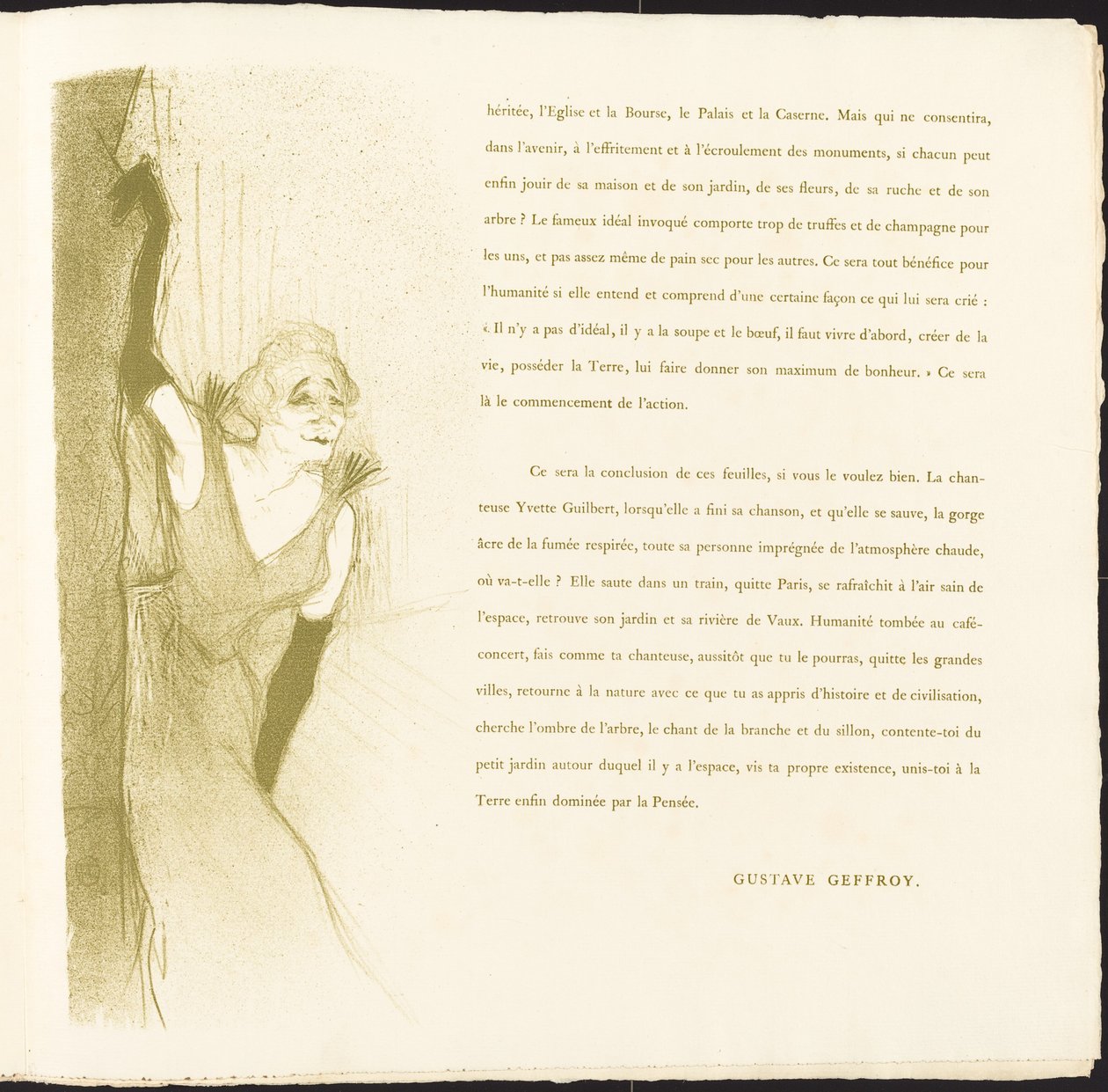 Yvette Guilbert af Henri de Toulouse Lautrec