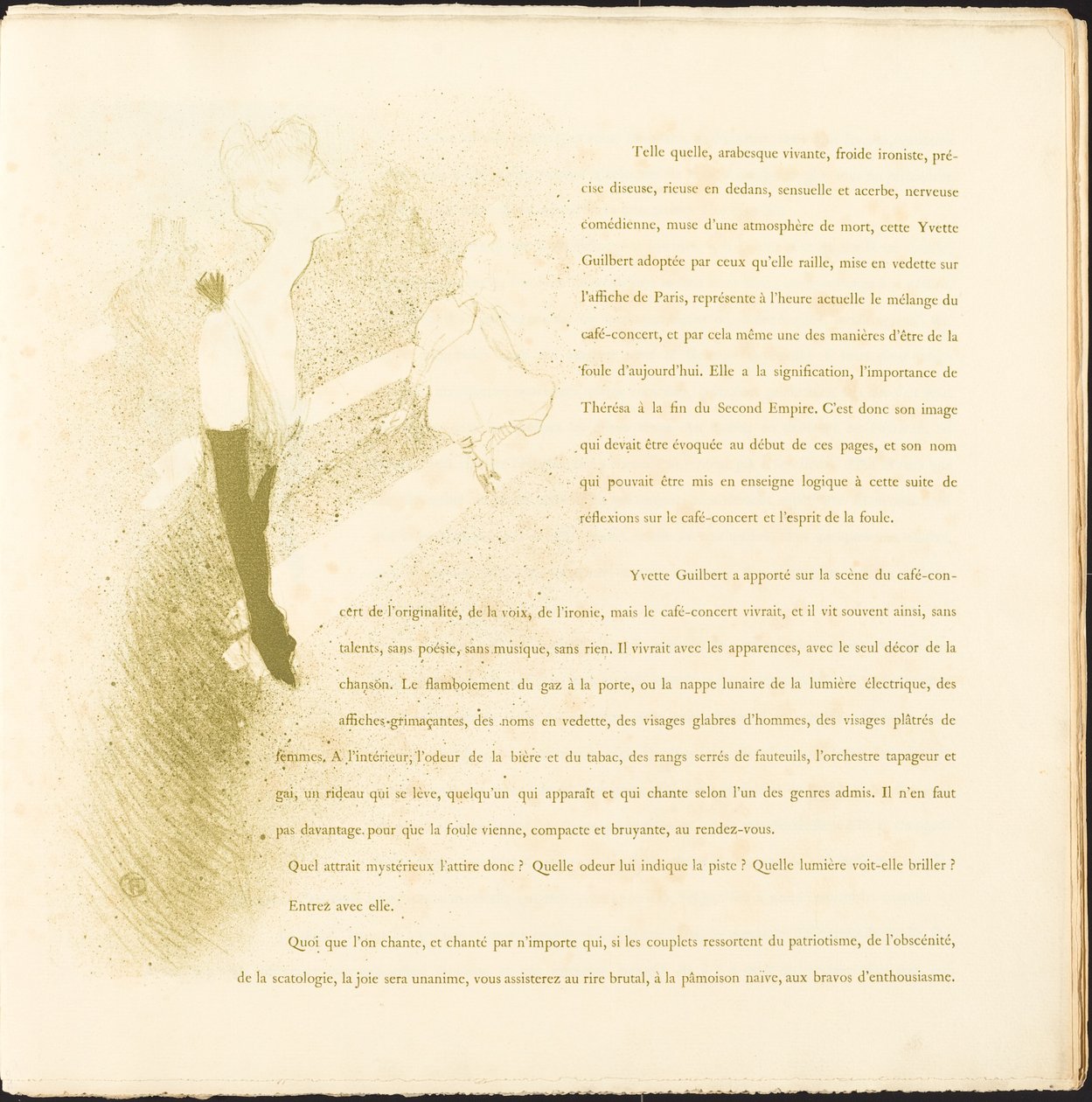 Yvette Guilbert af Henri de Toulouse Lautrec