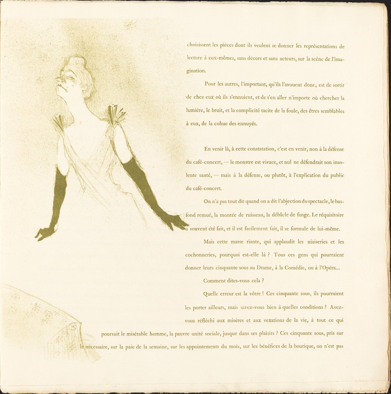 Yvette Guilbert af Henri de Toulouse Lautrec