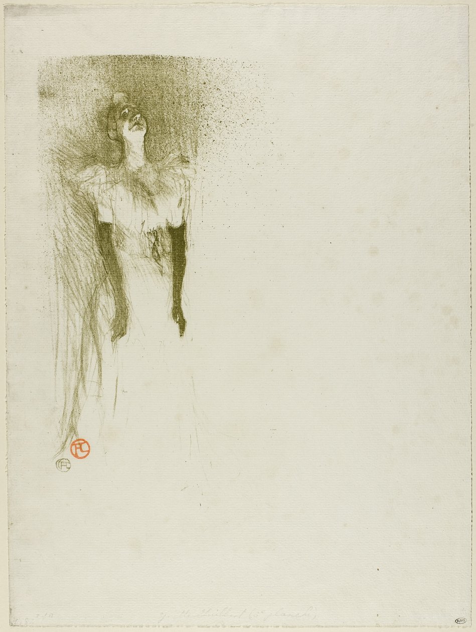 Yvette Guilbert af Henri de Toulouse Lautrec