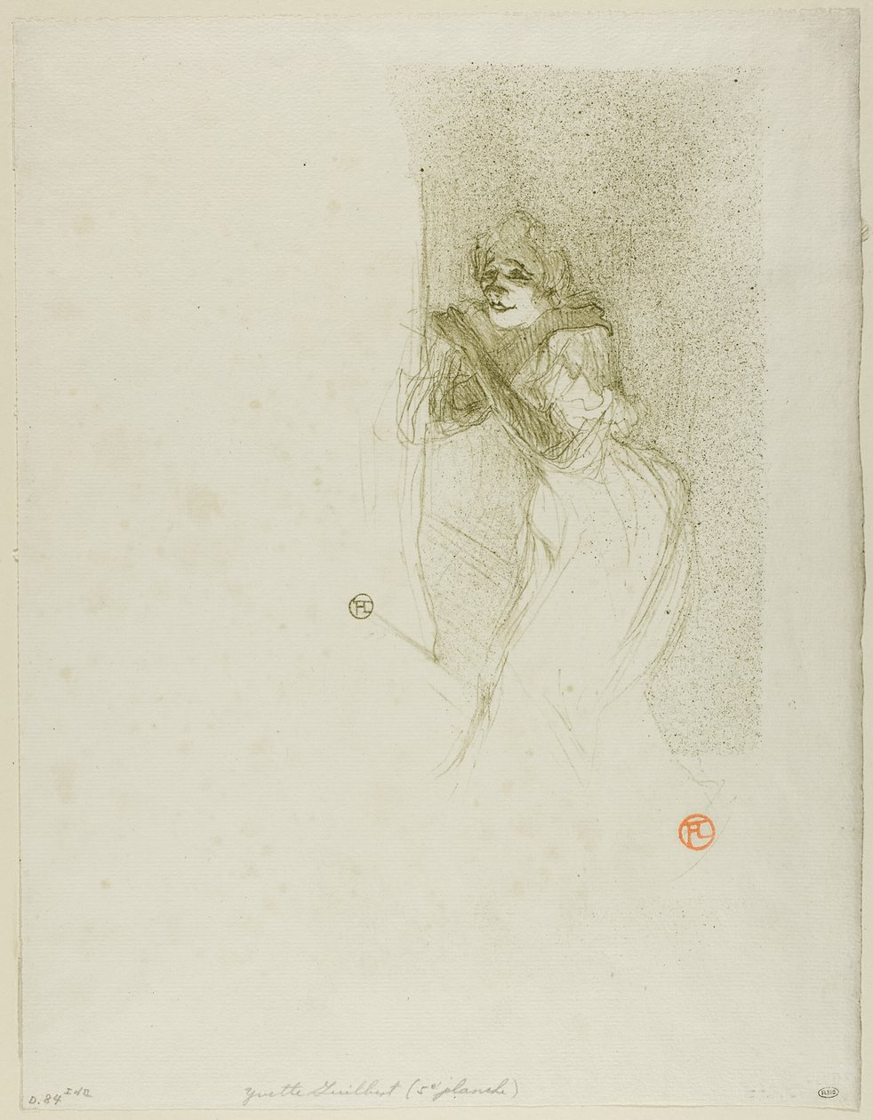 Yvette Guilbert af Henri de Toulouse Lautrec