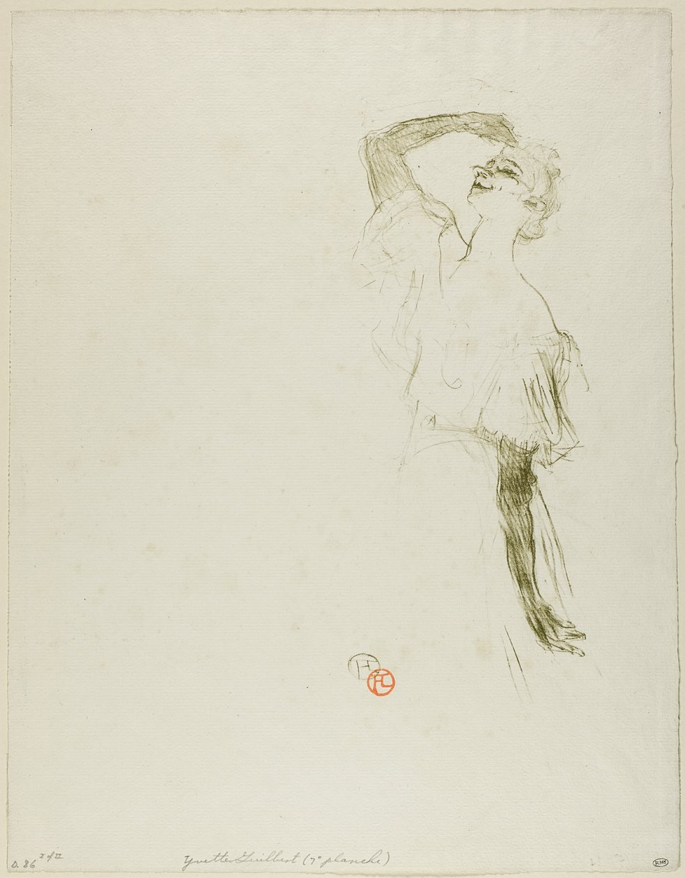 Yvette Guilbert af Henri de Toulouse Lautrec