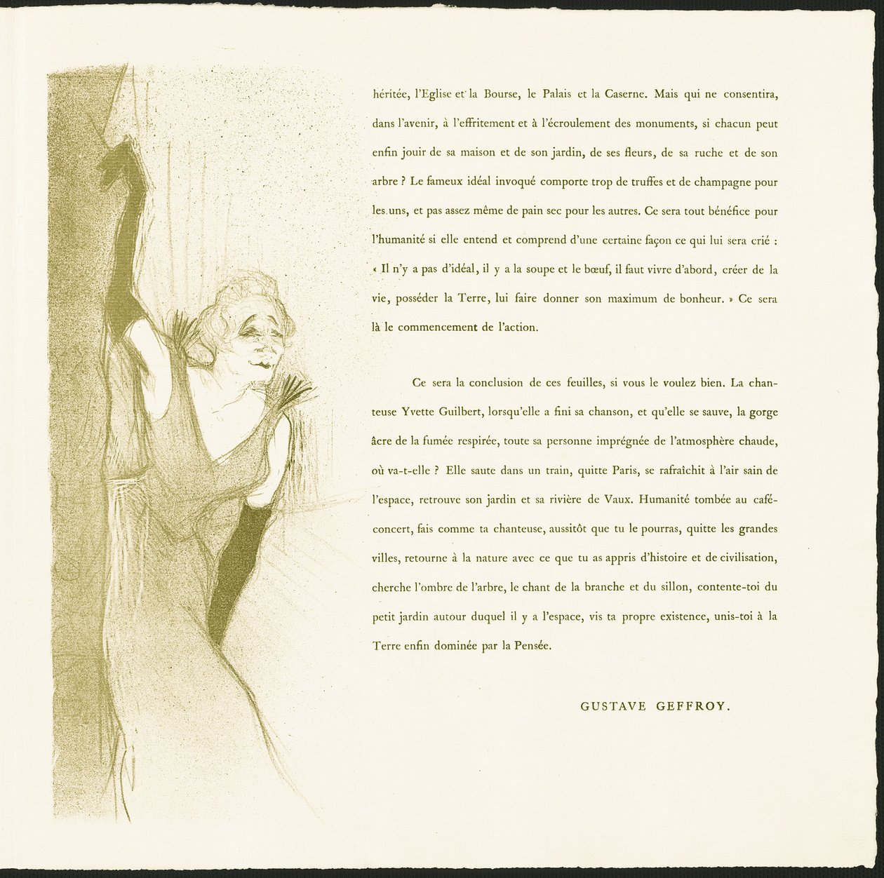 Yvette Guilbert af Henri de Toulouse Lautrec