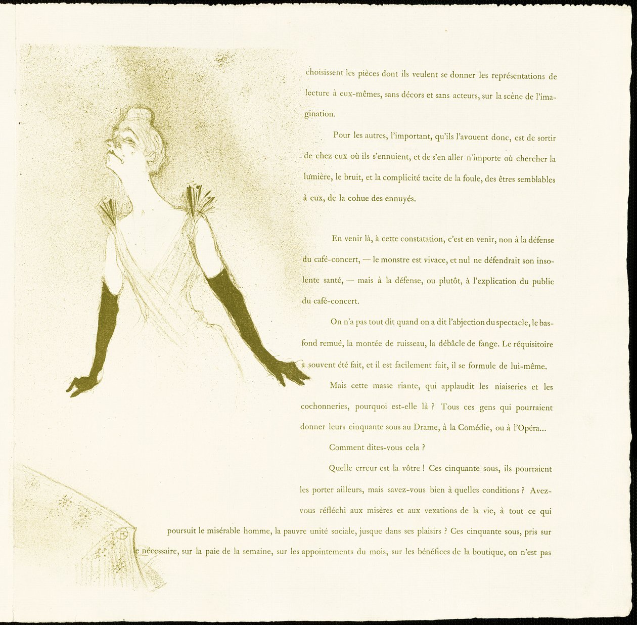 Yvette Guilbert af Henri de Toulouse Lautrec