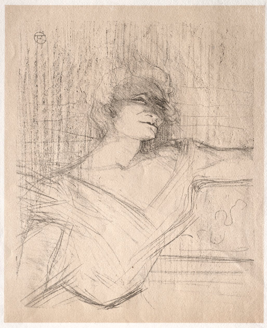 Yvette Guilbert: I limen, 1898. af Henri de Toulouse Lautrec