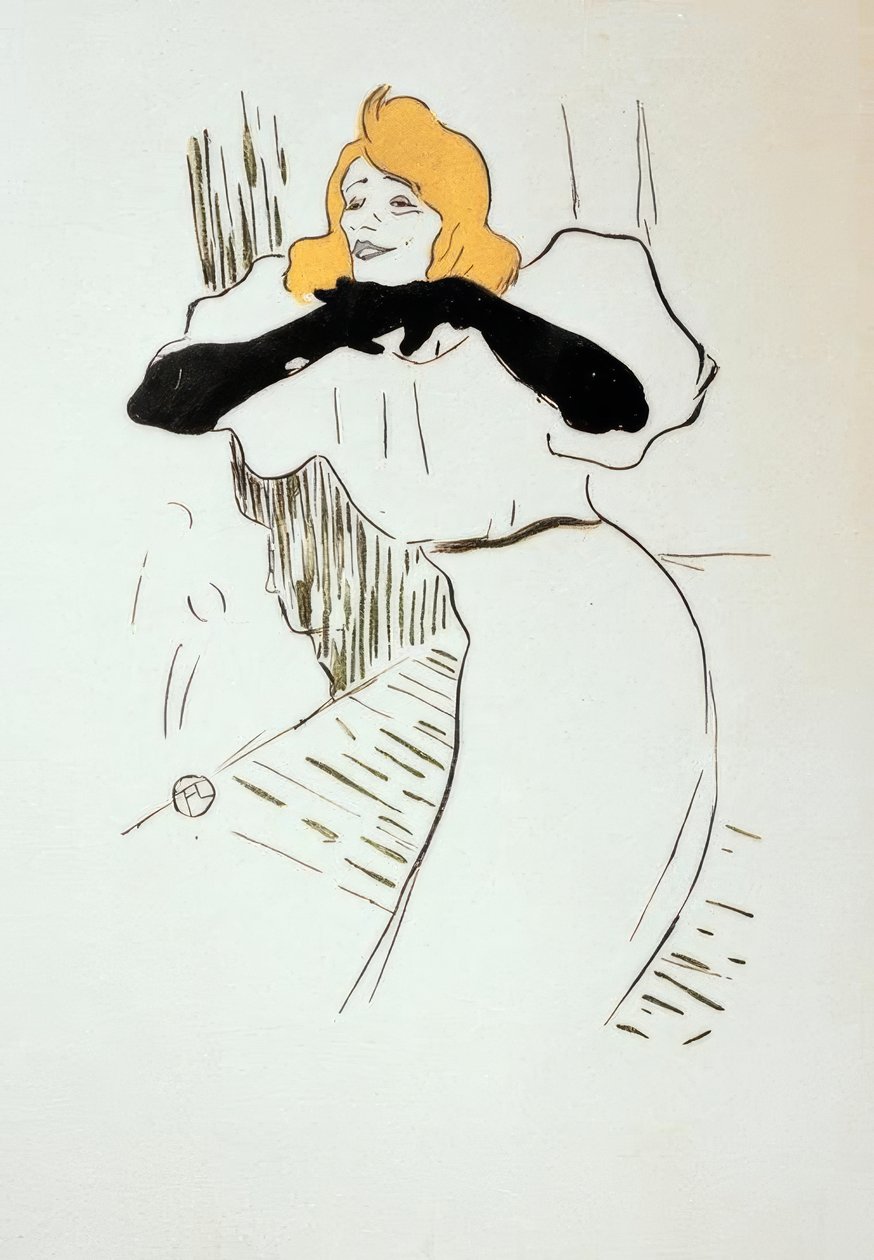 Yvette Guilbert i Linger longer loo af Henri de Toulouse Lautrec