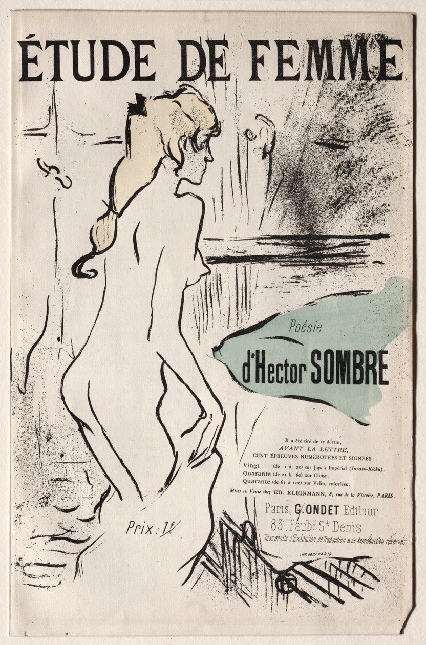 Studiet af kvinden, 1893. af Henri de Toulouse Lautrec