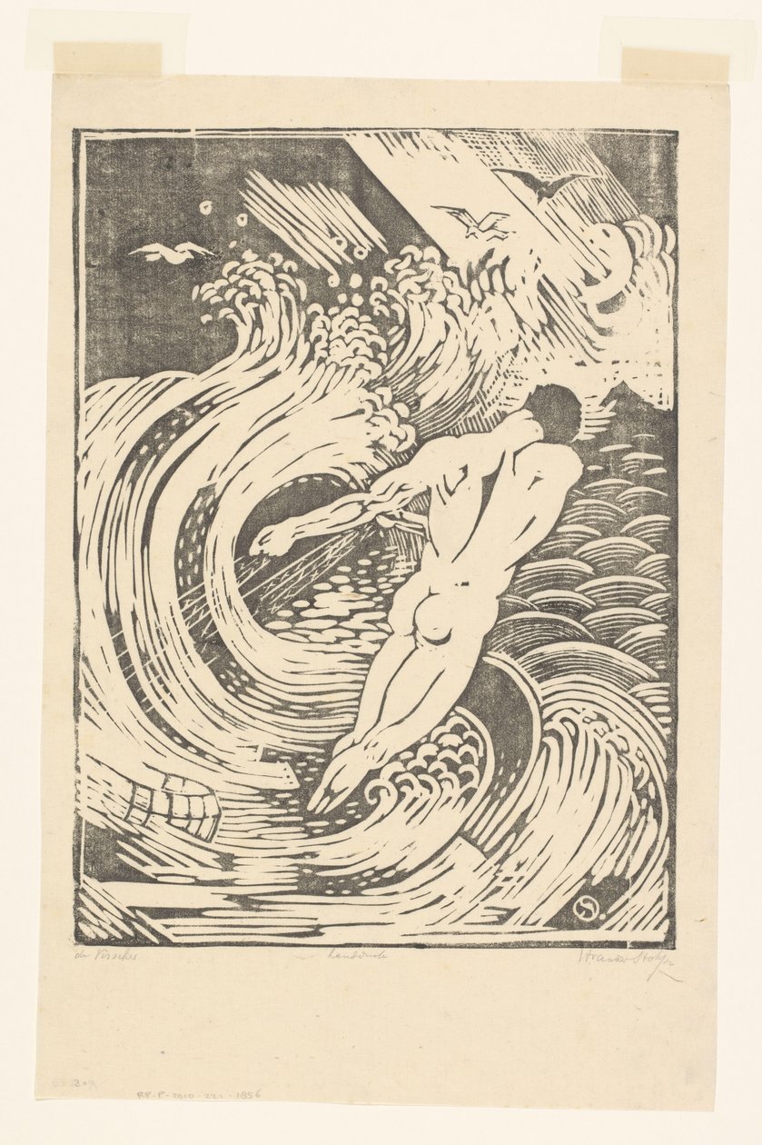 De Visscher (original titel på objekt) af Henri van der Stok (signed by artist)