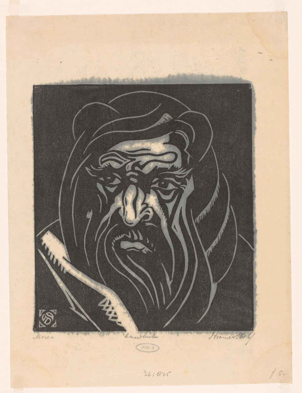 Mozes (original titel på objekt) af Henri van der Stok (signed by artist)