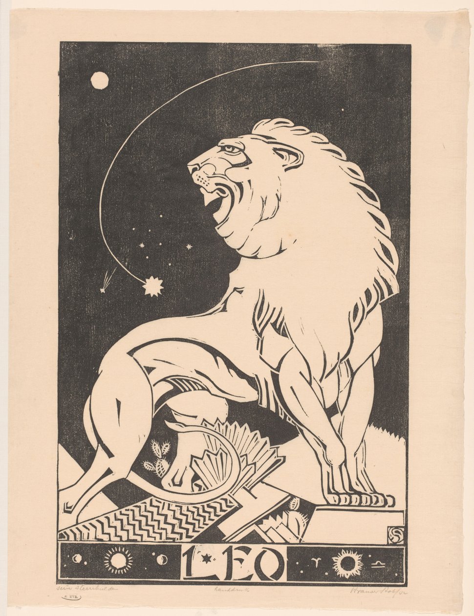 Løve Leo (titel på objekt) af Henri van der Stok (signed by artist)