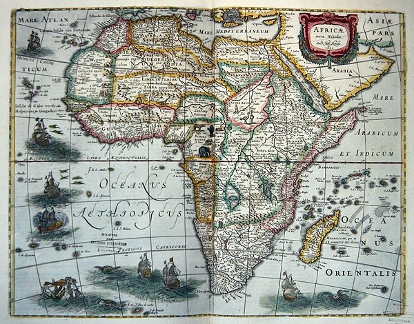 Kort over Afrika, fra 