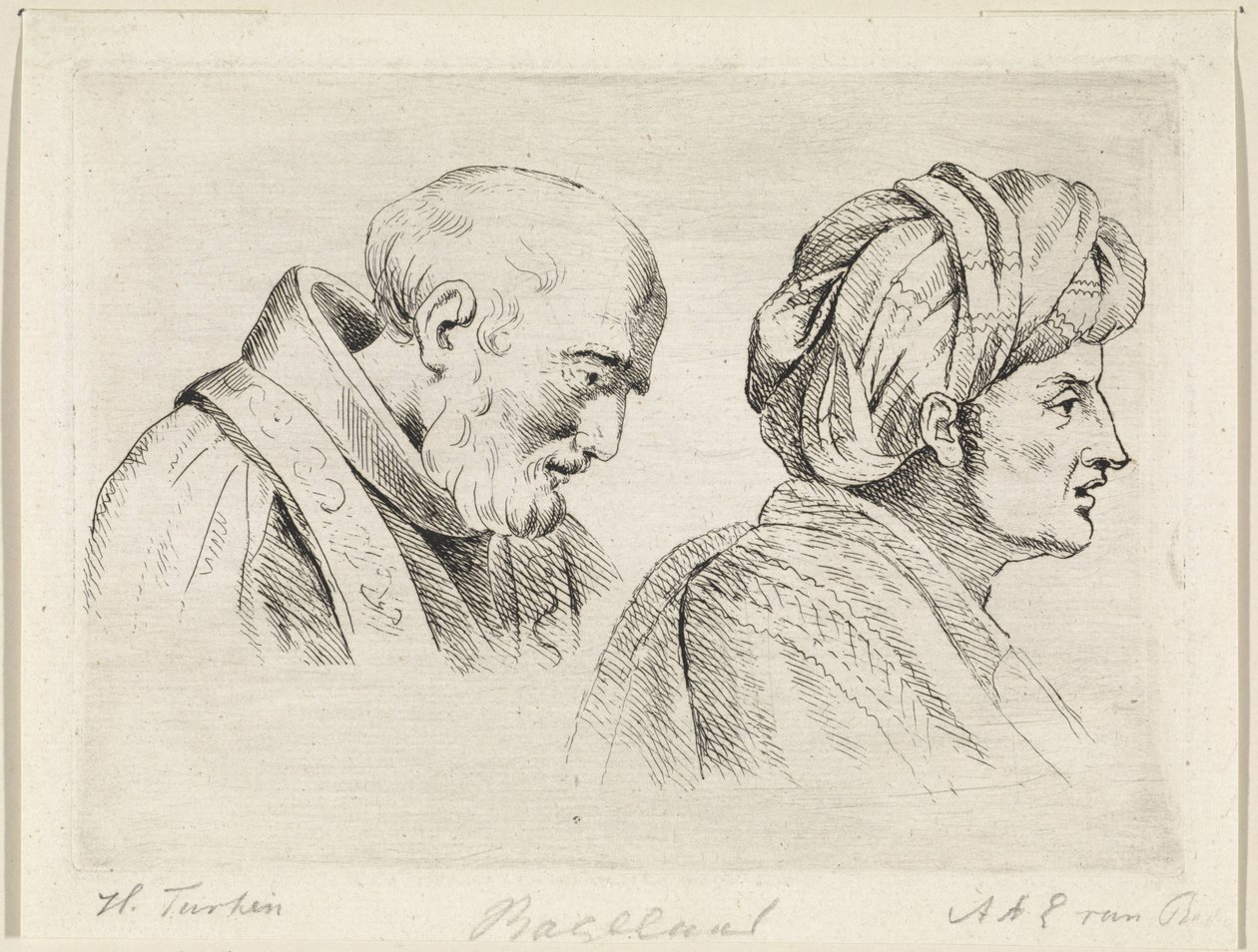 Præst og en mand med turban af Henricus Turken
