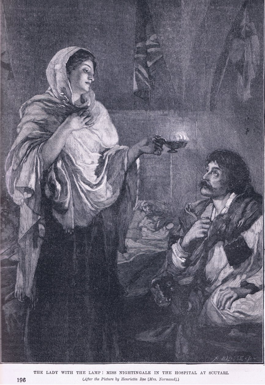Damen med lampen: Miss Nightingale på hospitalet i Soutari 1855 AD af Henrietta Rae