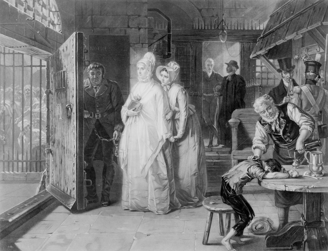Fru Fry besøger Newgate Prison, 1893 af Henrietta Mary Ward