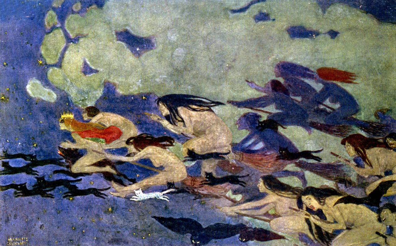 Heksenes sabbat, ca. 1900 (kobberstik) af Henriette Goldenberg