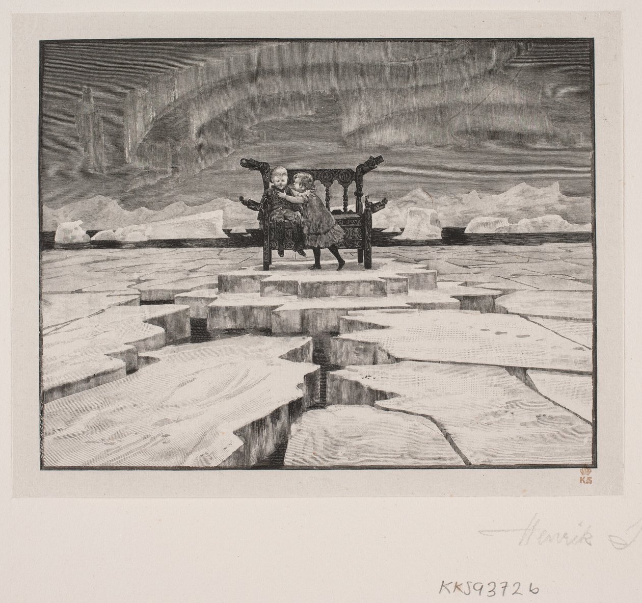 Illustration til H. C. Andersen: "Snedronningen" af Henrik Arnold Hamilkar Sørensen