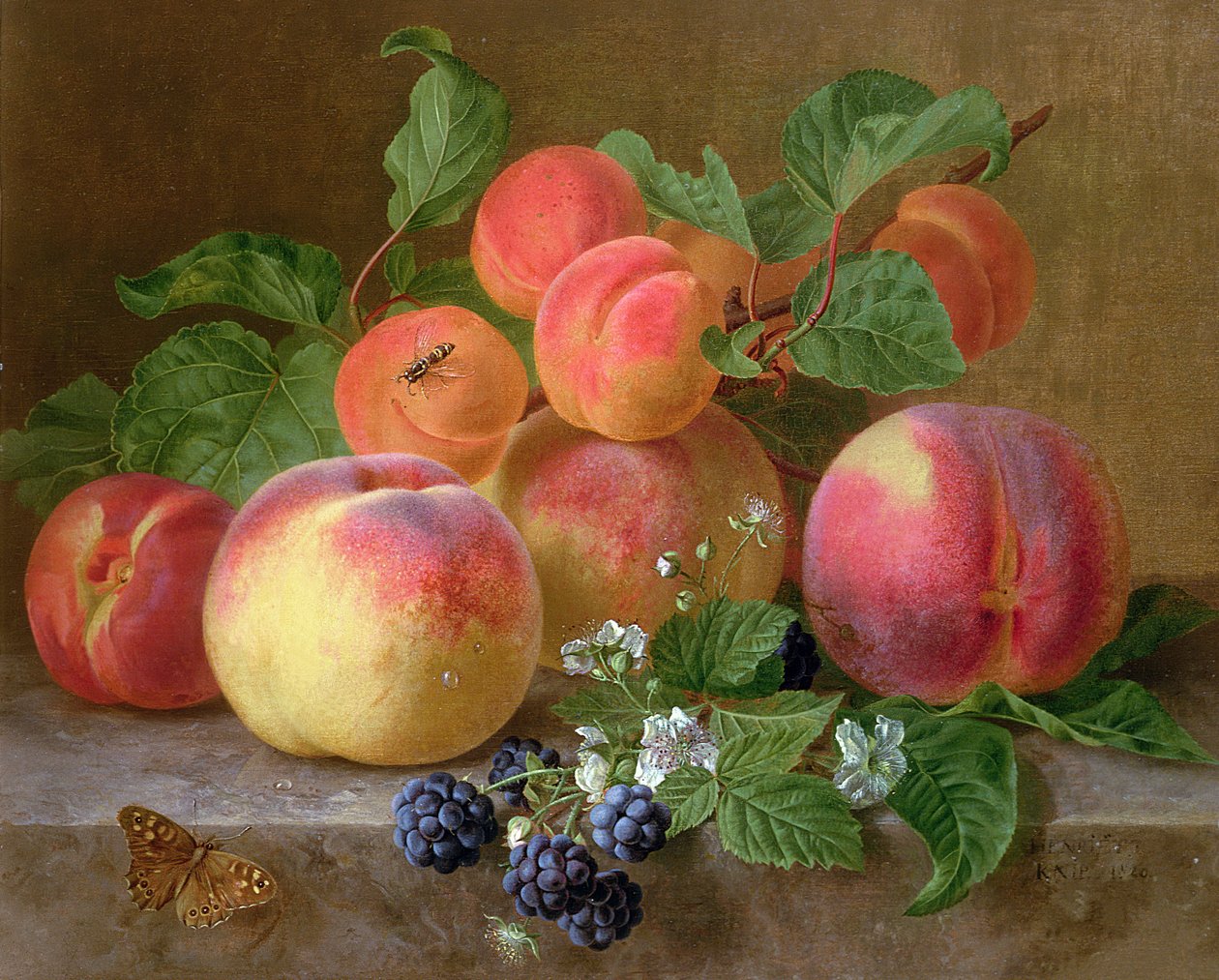 Stilleben af ferskner af Henriëtte Ronner Knip